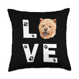 CHOW CHOW Funny Dog Owner Gifts Cute Chow Dog Puppy Love Gift Throw Pillow, 18x18, Multicolor