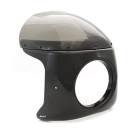 Viper Retro Cafe Racer Motorcycle Fairing - Gloss Black w/ Smoke Windshield