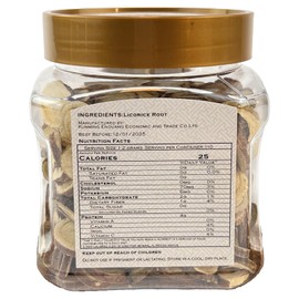 Premium Licorice Root Slices, 7.76 Oz/220g, Cut and Sifted, 100% Natural Licorice Root Tea