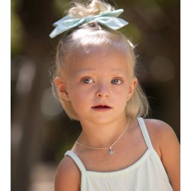 Cherished Moments Girls Sterling Silver Daisy Simulated February Birthstone Necklace for Children