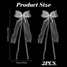 Xinjoduz 2 PCS Bow Curtain Tiebacks, Elegant Butterfly Curtain Holders Ties with Pearls, Sweet Bowknot Curtains Holdbacks for Stylish Home Offices Dining Rooms Wedding Party Decoration (Pink)