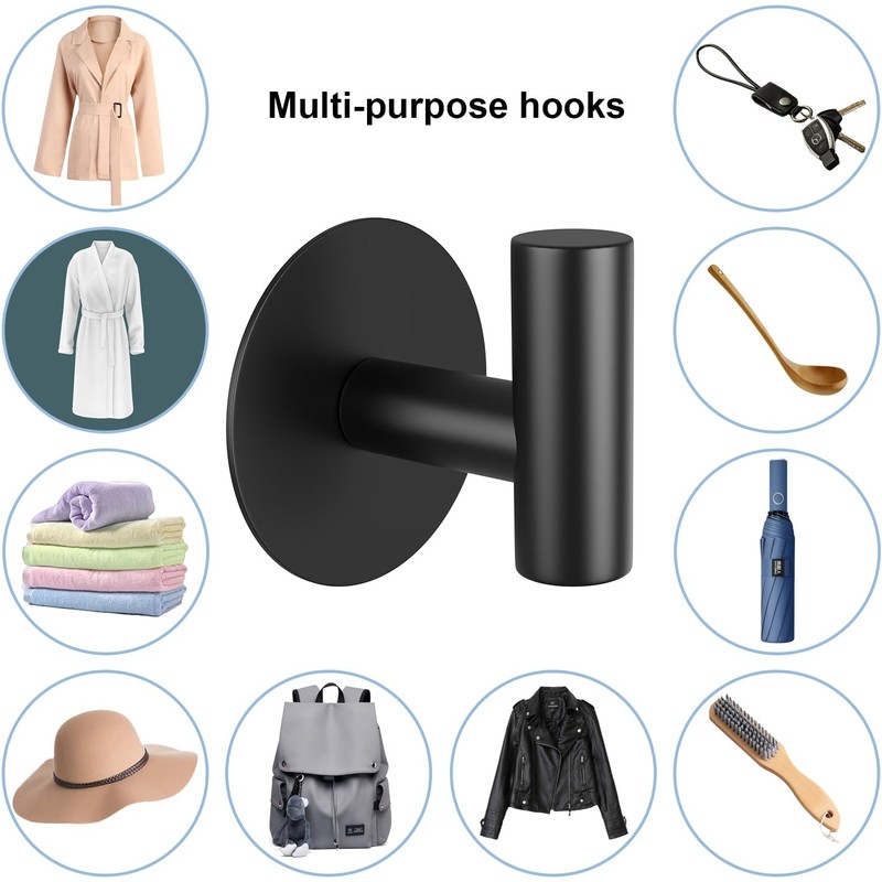 VINHOLD Self-Adhesive Coat Hooks, Stainless Steel Heavy Duty Wall Hooks,