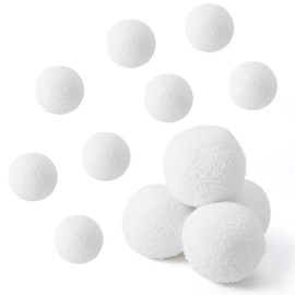 BOXOB 8pcs Hot Tub Scum Absorber, 2.95 Inch Reusable Sponge Scum Eliminating Ball White Pool Absorbing Ball Plunge Cleaning Tool for Bathtub Swimming Pool, Strong Adsorption