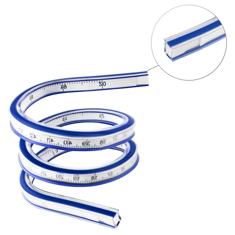 XINMEIWEN 20Inch Ruler Flexible Curve Template Double Side Ruler for