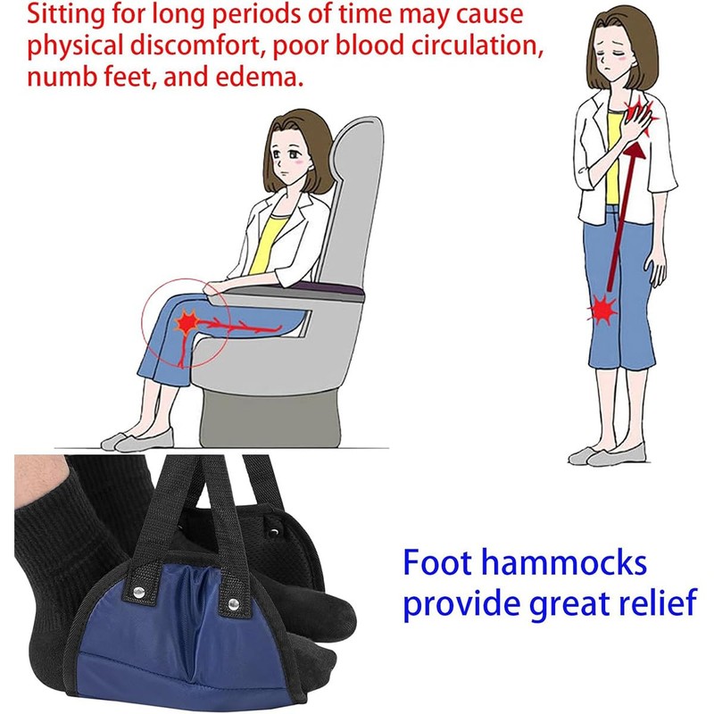 AIMALL Portable Travel Foot Hammock with Adjustable Straps, Compact and