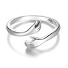 925 Silver Hug Ring Fashionable Versatile Adjustable Hugging Hands Open