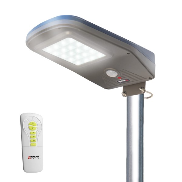 Wagan EL8590 2000 Lumens Integrated LED Solar Street Light with
