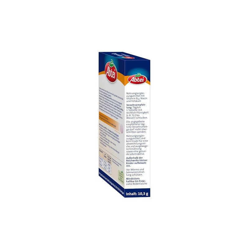 Abtei Vitamin B12 Plus Folic Acid - for Energy and