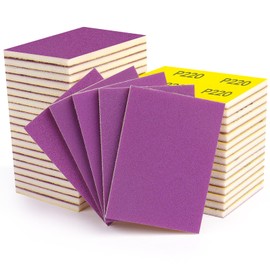 3 x 4 Inch Hook and Loop Sanding Sponge Purple Alumina Abrasive Sanding Pads Flexible Softback 150/180/220/320/400 Grit Wet or Dry Sand Paper Reusable Hand Sanding Block for Wood Metal Drywall, 20Pcs