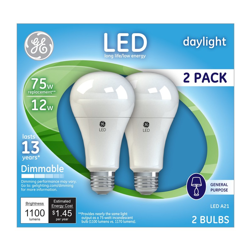 GE Dimmable LED Light Bulbs, A21 General Purpose (75 Watt