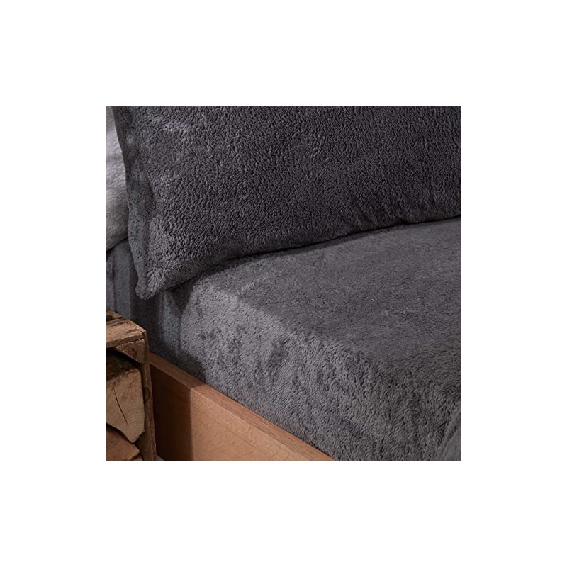 Brentfords Teddy Fleece Fitted Bed Sheet Plain Thermal Warm Soft