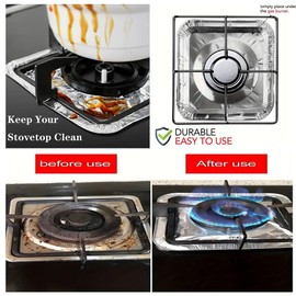 cozydiscount Set of 90 Disposable Eco Cookers - Fireproof Aluminium Protectors for Gas Cookers - Anti-Dirt and Fire (90)