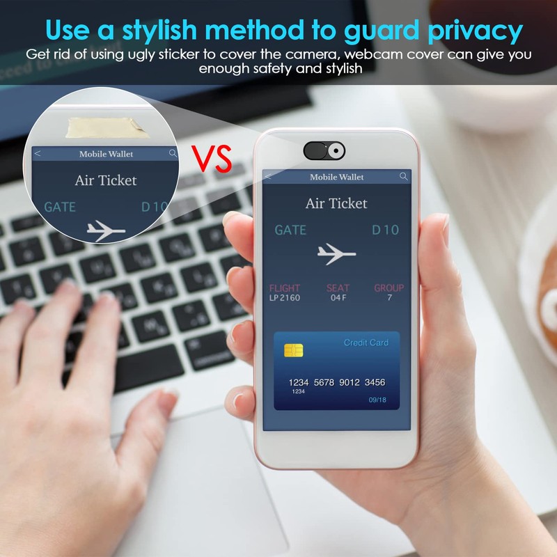 Laptop Camera Cover Slide, 0.027 Inch Ultra-Thin Metal Camera Privacy