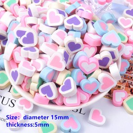 30pcs Assorted Charms Rainbow Marshmallow Candy Heart Shaped Resin Charms Slices Flatback Buttons Cabochons for Handcraft Miniature Fairy Garden Accessories Scrapbooking DIY Crafts(Multi Heart)