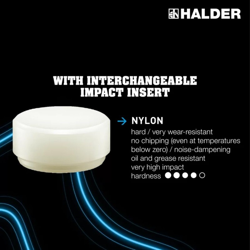 Halder SuperCraft Dead Blow Mallet 3366.050 - Non-Rebounding Mallet, Hard