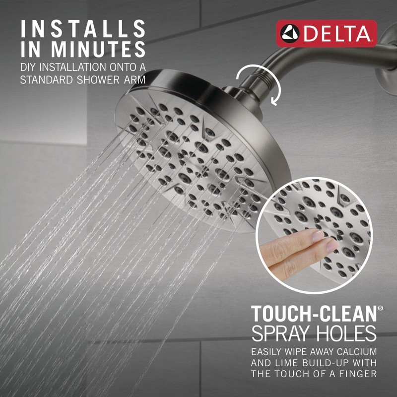 Delta 6-Setting Chrome Shower Head with High Pressure Spray, 6