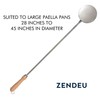 Zendeu Wood-Handle Paella Skimmer Spoon (26 inch Long)