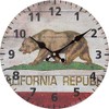 KEYSTONE Old Look Table Clock California Flag
