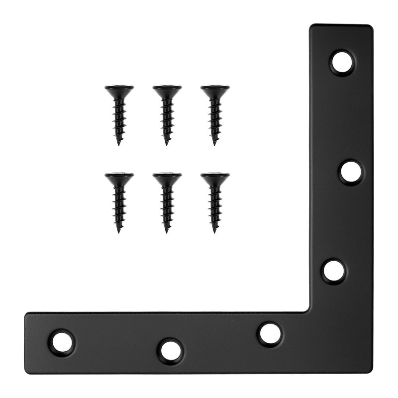 QWORK Flat L Brackets for Wood, 8 Pack Heavy Duty