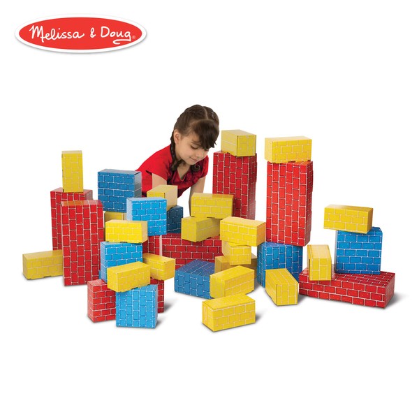 Melissa & Doug Deluxe Jumbo Cardboard Blocks, 40 Pieces (E-Commerce Packaging, Great Gift for Girls and Boys - Best for 2, 3, 4, and 5 Year Olds)