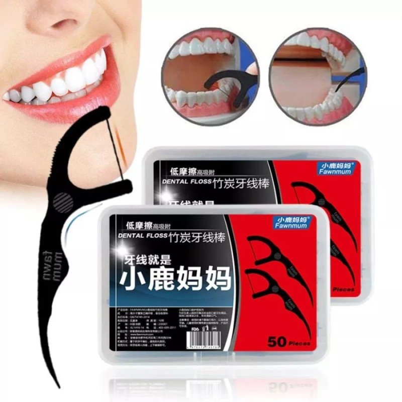 Fawnmum Hilo Dental De Palillo Limpieza Exacta Fawnmum 50pz