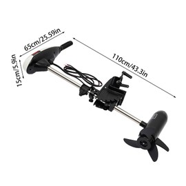 65LBS Electric Trolling Motor Engine,12V Heavy Duty Fishing Boat Engine Brush Motor Outboard Trolling Motor with Telescopic Control Handle for Inflatable Boat,Kayak,Rubber Boat