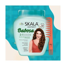 Skala Expert Babosa Hair Care, 1000g - Brazilian Treatment Cream - Sulfate, Paraben, Silicone Free - Includes Free Comb (Comb Color May Vary)