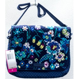 Vera Bradley Microfiber Turnabout Crossbody in Moonlight Garden & Navy.  NWT