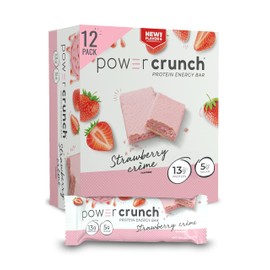 Power Crunch Power Crunch Protein Wafer Bars, High Protein Snacks with Delicious Taste, Strawberry Crme, 1.4 Ounce (12 Count)