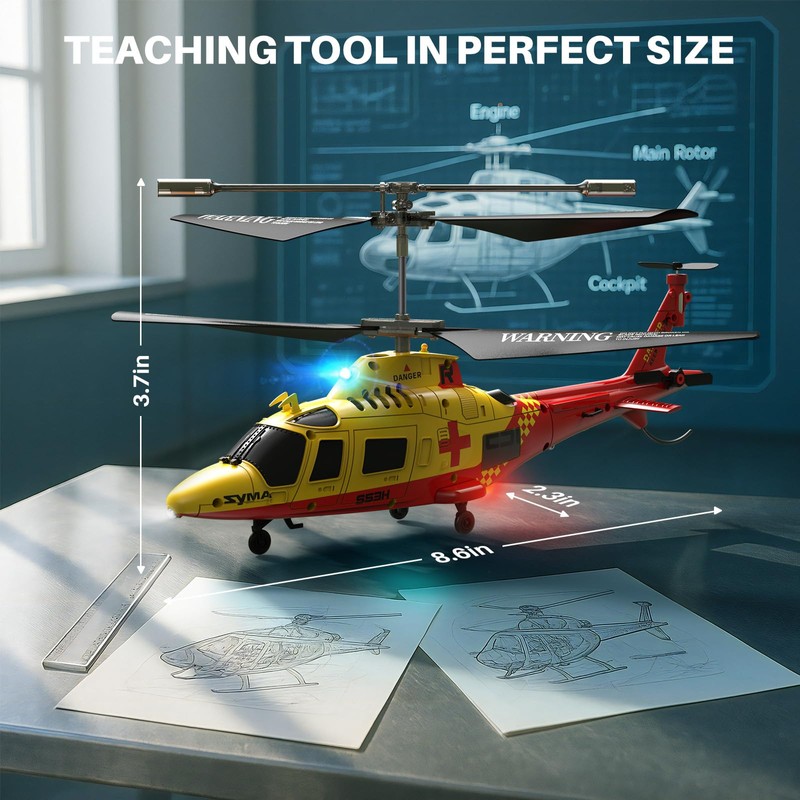 SYMA S55H Remote Control Helicopter, Military RC Helicopters with Cool