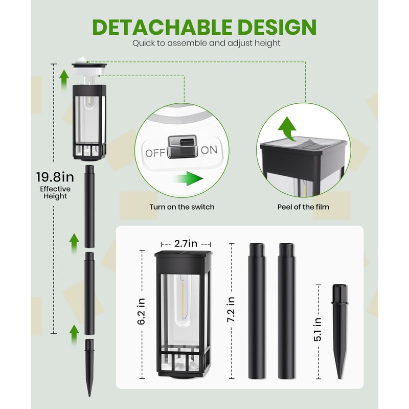 Solar Pathway Lights Outdoor,Bright Solar Lights for Outside, Waterproof Auto