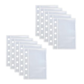 BaraRose Sticker Pad M5 Refill Mini 5 Hole Transparent Peel and Stick Binder M5 Size Replacement Inner Pages Removable Double Sided Pockets (10)