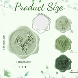 Conelist 50 Pcs Sage Green Wax Seal Stickers, Eucalyptus Self-Adhesive