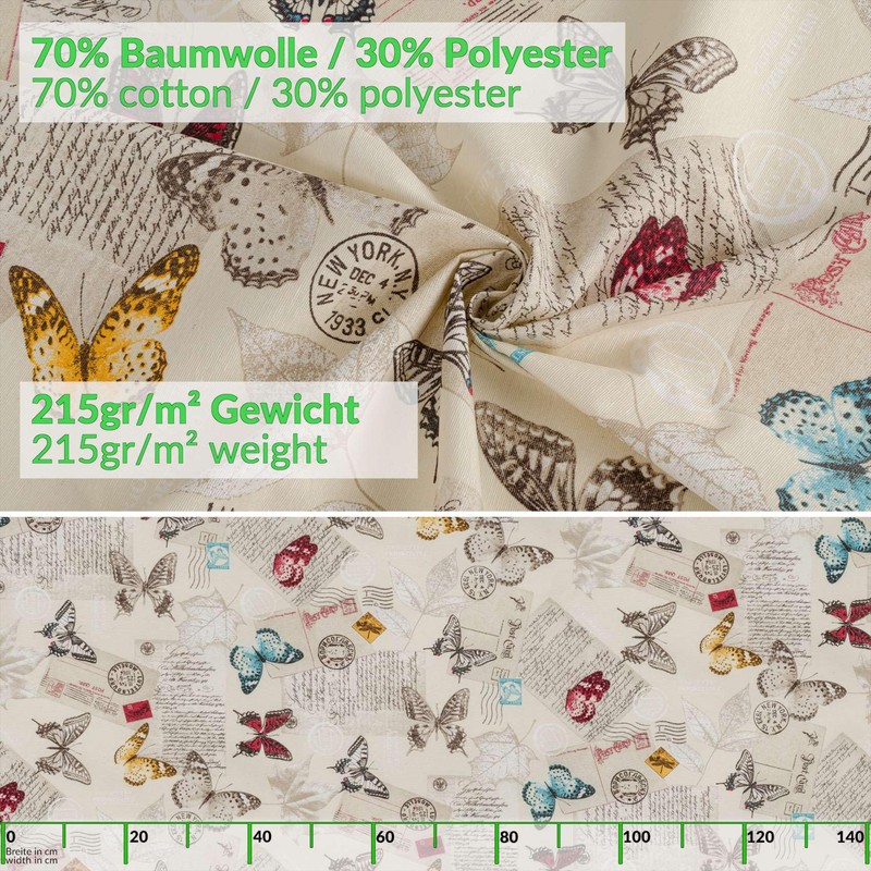Fabric Tablecloth Washable Table Linen Tablecloth Cotton Polyester Butterflies Oval