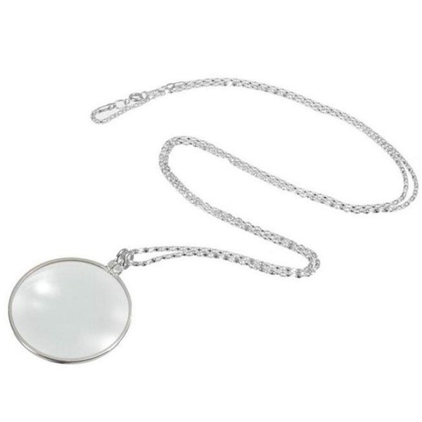 ecklace 6X Magnifier Lens with Alloy Chain Magnifying Pendant Magnifier