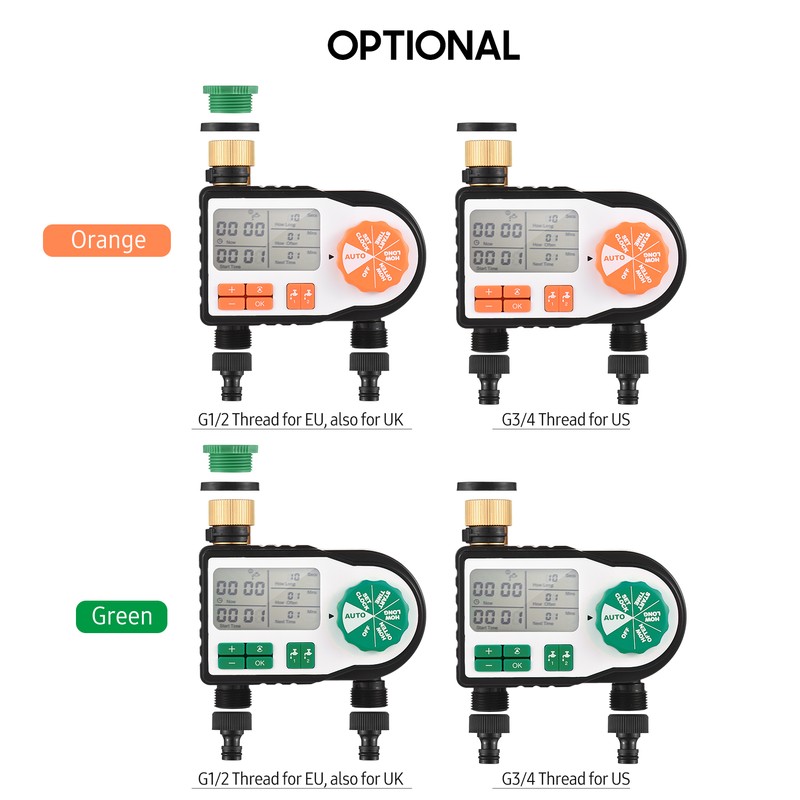 Digital Automatic Watering Timer with 2 Hose Connectors Programmed Garden