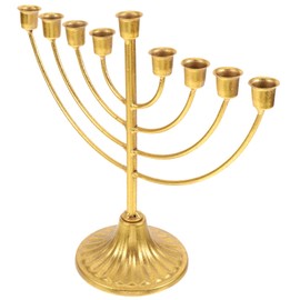 Alipis Hanukkah Menorah Decor Metal Candlestick Stand Tabletop Decor for Jewish Festival