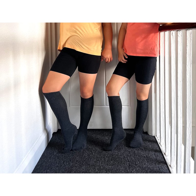 5pk Girls Bamboo (Viscose) Knee High Socks! Grey, UK Size