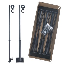 Acocony Car Flag Poles 20 Inches with Locking Cap and Retaining Clip Black Plastic Heavy Duty Flag Pole for Car Windows Pack of 12