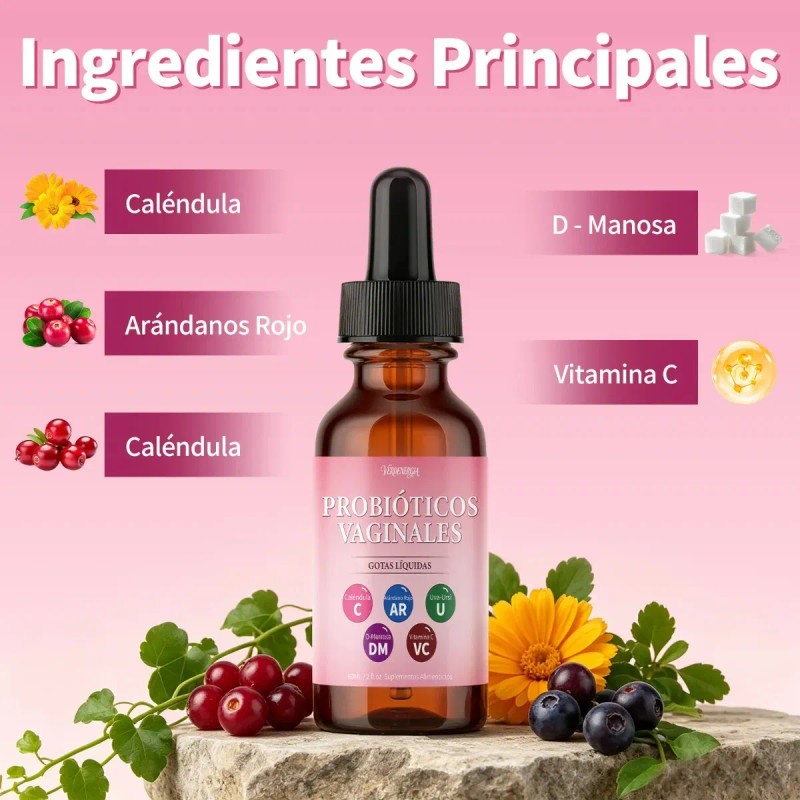 3pz Vaginal Probióticos Mujer Urinario Intestinal Gotas 60ml Sabor