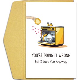 Qiliji Funny Valentines Day Card for Husband Wife, Humorous Anniversary Card for Him Her, You're Doing It Wrong But I Love You Anyway