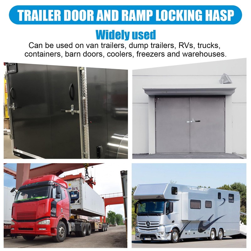 Trailer Cam-Action Hasp Lock Mechanism - Enclosed Trailer Door Latch