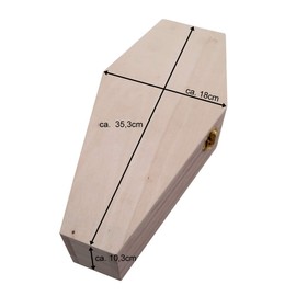 PrimoLiving petbye Wooden Small Animal Coffin Natural - Size M for Small Pets - Animal Coffin with Fixed Metal Clasp - Coffin Made of High-Quality Wood