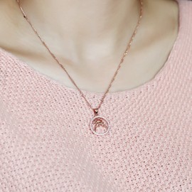 Uloveido Fashion Bithday Necklace Women Girls Rosegold Color Zodiac Capricornus Sign Cubic Zirconia Pendant Necklaces N1047