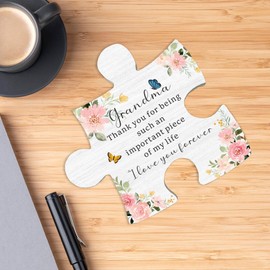 Puzzle Piece Gifts for Grandma for Grandma Gifts from Grandchildren, Birthday Gifts Ideas for Grandma, Wooden Puzzle Plaque for Grandmother Thanksgiving for Nana