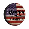 MIYASANG Happy Camper Spare Tire Cover American Flag Wood Plank