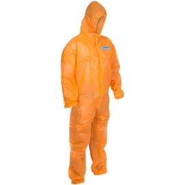 Ultra Health Combat PP Polypropylene Disposable PPE Coverall, Elastic, Chemical Protection, Breathable, Water Resistant, Painters Suit, Unisex, Medical, Cleaning, Asbestos, Industrial (Orange, Large)