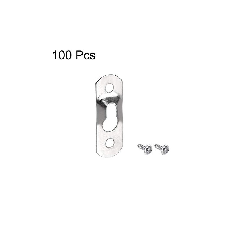 sourcing map Keyhole Hanging Plate, 37mm x 13mm Single Hole