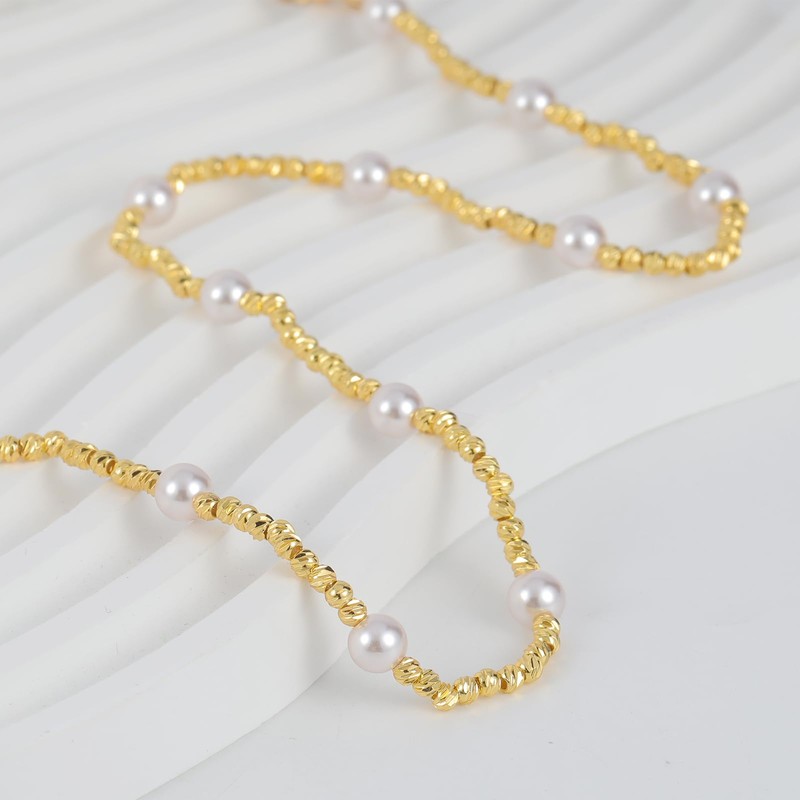 Pearl Necklaces for Women And Gold Beads Necklace Pearl Jewelry