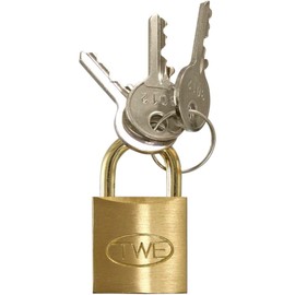 Wake Sangyo TWE Cylinder Lock, Brass, 1.0 inches (25 mm), Back, Crime Prevention, Simple Lock, 1 Main Unit, 3 Keys Included